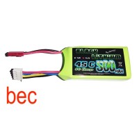Accu LiPo Black Lithium 500mAh 35C 3S (47.6 grs) BEC