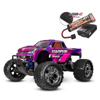Traxxas Stampede 4x2 brushed HD Rose + Accus/Chargeur USB-C 1/10e SUR-COMMANDE