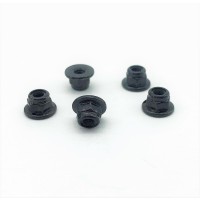 Ecrou flasqué nylstop anodisé noir M3 - 5 pièces