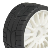 Roues Hobbytech Challenge montés sur jantes Blanches (2pcs) 1/8ème