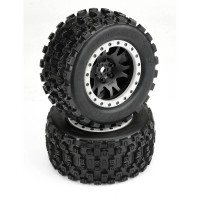 Roues Proline 1/5 Badlands MX43 Pro-Loc Av/Ar X-MAXX MTD 24mm Noir/Gris Impulse (2)