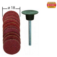 10 disques émeri abrasifs 18mm grain 120/150 avec support Proxxon MICROMOT