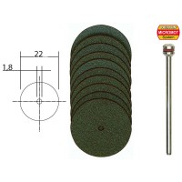10 disques à tronçonner 22x0.7mm avec support Proxxon MICROMOT