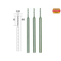 3 micro forêts HSS acier ø0.8 mm Proxxon MICROMOT