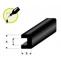 Liston caoutchouc carré 2x2x0,75mm - Longueur 2m