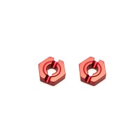 Hexagone de roue arrière alu rouge clavette 2mm