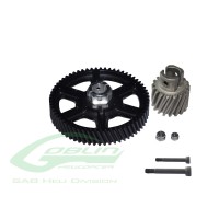 Couronne principale renforcée et pignon moteur - Goblin 500
