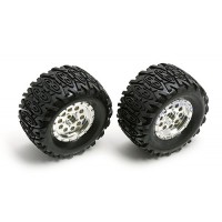 Pneus sculptés montés sur jantes chromées – RC18MT