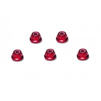 Ecrous nylstop 4mm anodisés rouge 5 pièce(s)