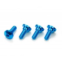 Vis M3 hex anodisé bleu maintien servo 4pcs