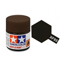 Pot de peinture acrylique Tamiya XF-85 Noir caoutchouc mat 10ml