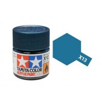 Pot de peinture acrylique Tamiya X-13 Bleu métal brillant 10ml