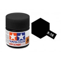 Pot de peinture acrylique Tamiya X-18 Noir Satiné 10ml