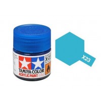 Pot de peinture acrylique Tamiya X-23 Bleu transparent 10ml