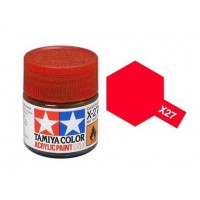 Pot de peinture acrylique Tamiya X-27 Rouge transparent 10ml