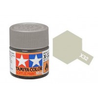 Pot de peinture acrylique Tamiya X-32 Titanium Argent brillant 10ml