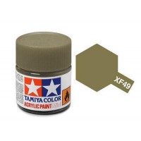 Pot de peinture acrylique Tamiya XF-49 Kaki mat 10ml
