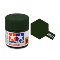 Pot de peinture acrylique Tamiya XF-61 Vert Foncé mat 10ml