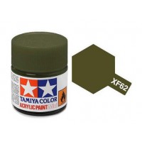 Pot de peinture acrylique Tamiya XF-62 Vert Olive Drab (Clair) mat 10ml