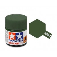 Pot de peinture acrylique Tamiya XF-67 Vert mat 10ml