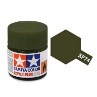 Pot de peinture acrylique Tamiya XF-74 Olive Drab JGSD mat 10ml