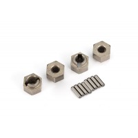Moyeux de roue, hex 7 mm (acier) (4)/ goupilles d'axe (8) TRX-4M