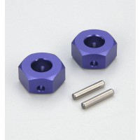 Hexagones de roues alu bleu (2pcs/DBX/DST)