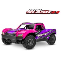 Traxxas Mini Slash 4X4 BL-2S Rose - Prêt à Rouler PRE-COMMANDE