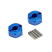 Hexagones de roue aluminium bleus