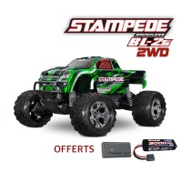 Traxxas Stampede 4x2 BL-2s Clipless Vert Accu + Chargeur