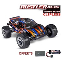 Traxxas Rustler 4x2 BL-2S HD Clipless 1/10e Orange Accu + Chargeur SUR-COMMANDE