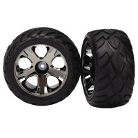 Pneus montés collés Jantes GUN METAL Traxxas