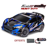 Traxxas Ford Fiesta ST RALLY BL-2S Bleu 1/10e Accu + Chargeur