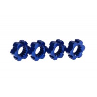 Hexagones de roues ALU anodisés bleus (4) X-Maxx