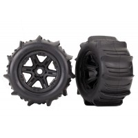 Roues TRAXXAS pneus Pelle montées collées E-REVO 2.0