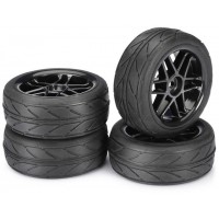 Roues 6 battons noir Piste 1:10 (4)