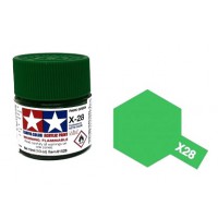Pot de peinture acrylique Tamiya X-28 Vert pré brillant 10ml