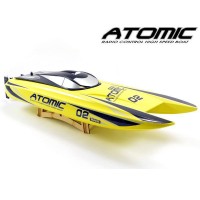 Volantex rc ATOMIC 70cm Brushless Racing Boat Jaune Prêt à naviguer