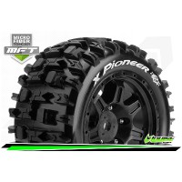 Roues Louise RC X-PIONEER MFT + Jantes noires Hexa 24mm X-MAXX (x2)