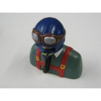 Buste de pilote jet 65mm bleu/gris