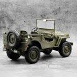 Military Car Jeep Willys RC avec éclairage 1:10e Prête à rouler