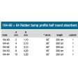 Liston caoutchouc demi rond H8x4,2mm L2m