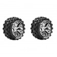 Roues Louise RC ST-MCross Jantes chromées noires Soft Hexa 14mm Granite 1/10e