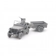 1/35e Takom 1/4 Ton Utility Truck with Trailer & MP Figure - US ARMY JEEP