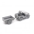 1/35e Takom 1/4 Ton Utility Truck with Trailer & MP Figure - US ARMY JEEP