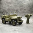 Military Car Jeep Willys RC avec éclairage 1:10e Prête à rouler