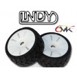Roues montées FUSION,pneus INDY 40S sur jantes blanche (2pcs) - RallyGame 1/8