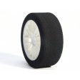 Roues HPI montées, pneus mousse 26mm sur jantes blanche (paire) 1/10 piste
