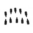 Entretoise nylon noir mâle-femelle M3 / 10mm Diamètre extérieur : 5.5mm 10 pièces