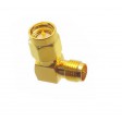 Coude SMA plug vers RP-SMA jack 90 degré
